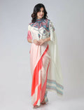 Vastranavya Coral Off White Freehand Mandalaa Print Ready to Wear Saree | Grocsy