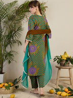 Indo Era Women Floral Printed Regular Beads and Stones Kurta with Trousers & With Dupatta | Grocsy