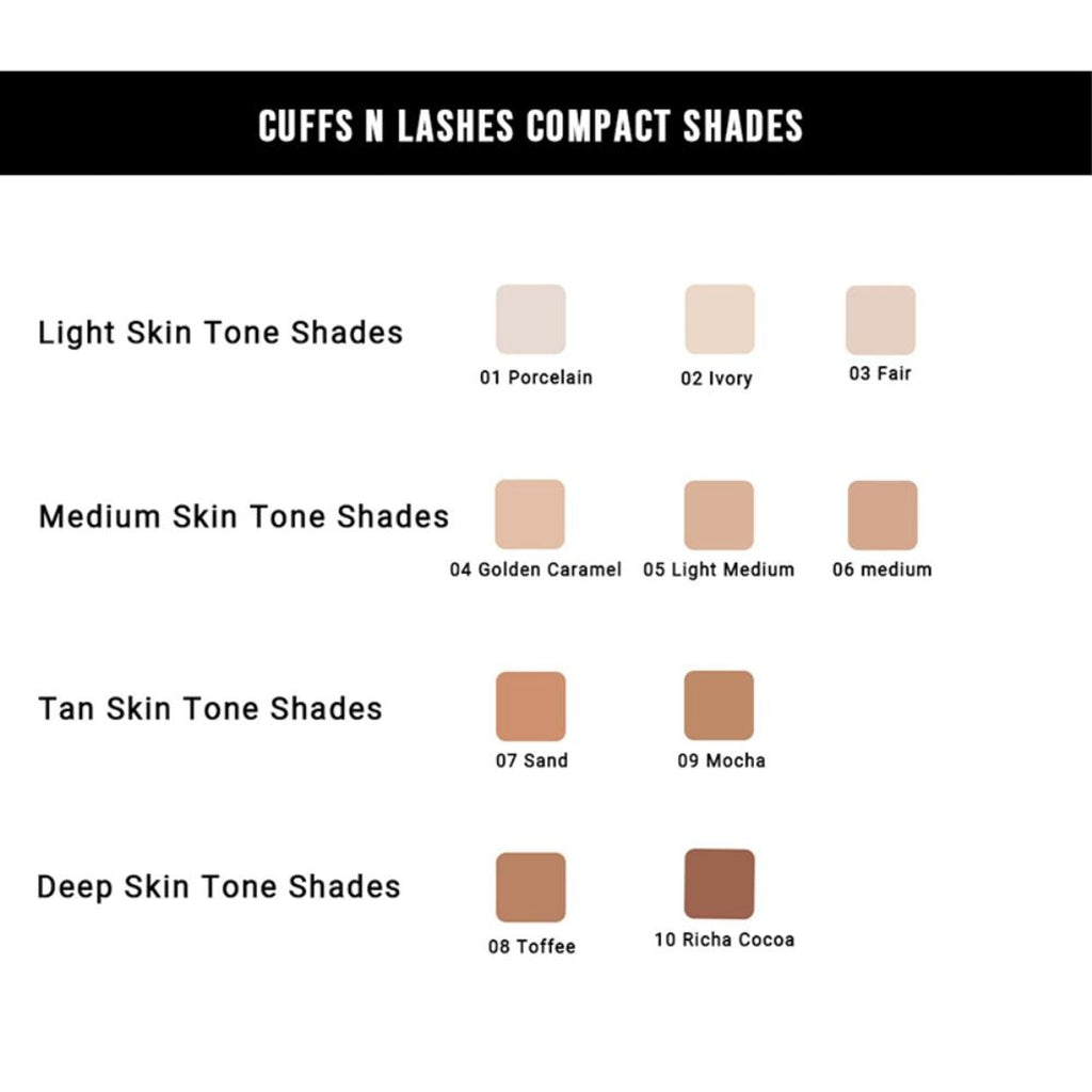 CUFFS N LASHES Perfect Finish Pressed Powder Compact With SPF 15 - 05 Light Medium | Grocsy