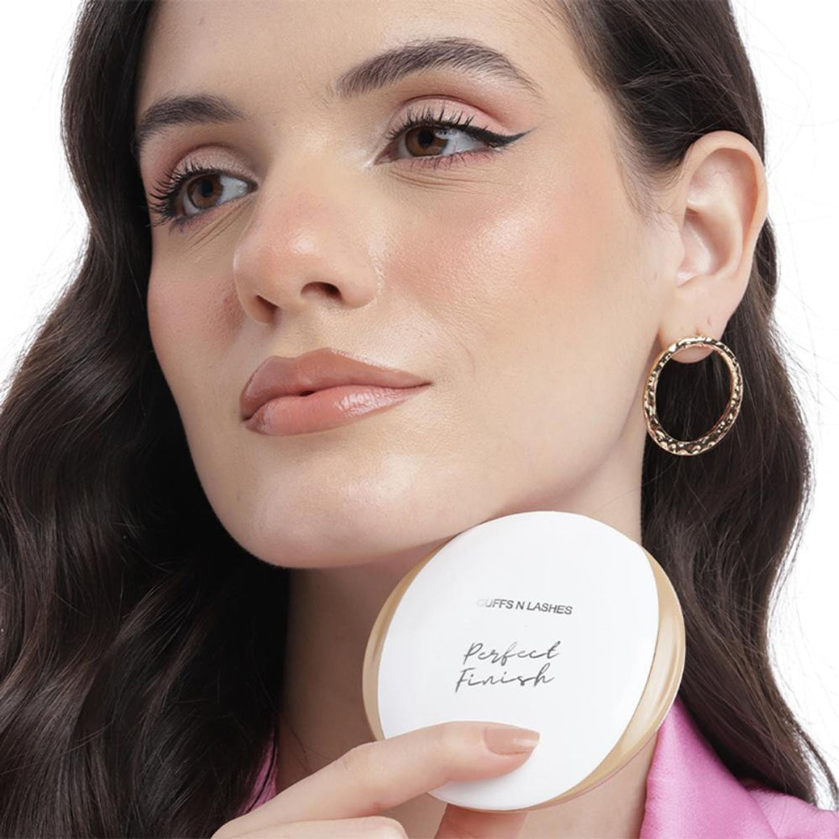 CUFFS N LASHES Perfect Finish Pressed Powder Compact With SPF 15 - 06 Medium | Grocsy
