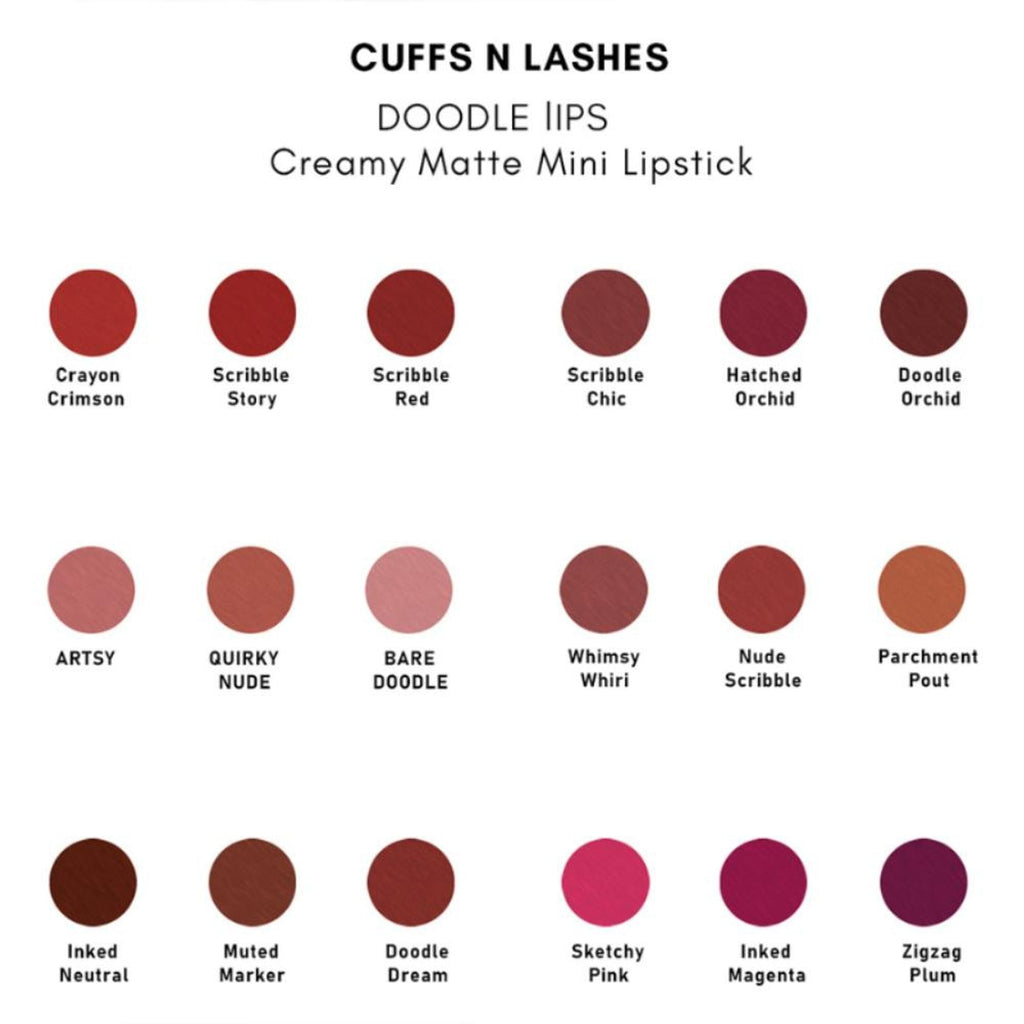 CUFFS N LASHES Doodle Lipstick Set - Set 04 | Grocsy