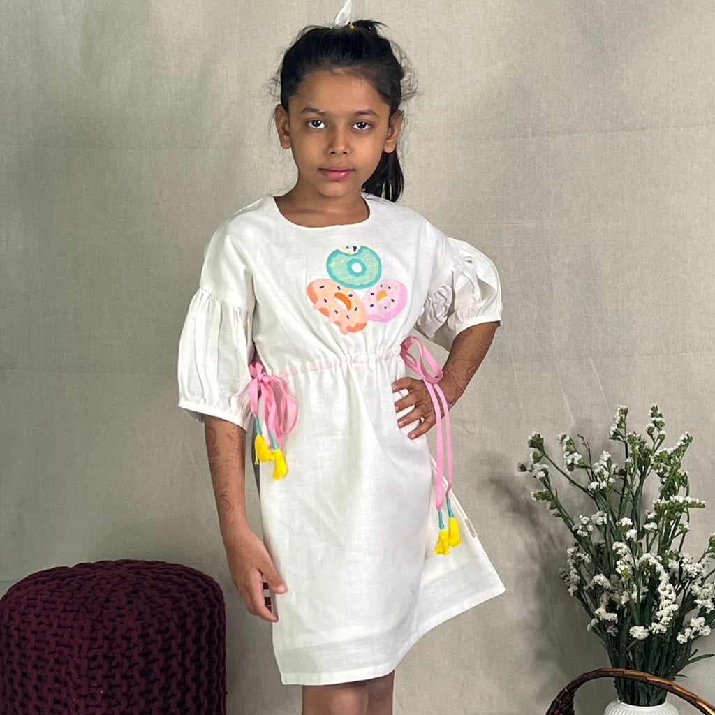 ArthLife Off-White Donuts Embroidered Dress | Grocsy