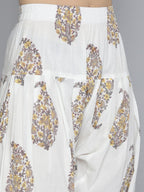 HERE&NOW Motifs Printed Regular Pure Cotton Kurta with Salwar & With Dupatta | Grocsy