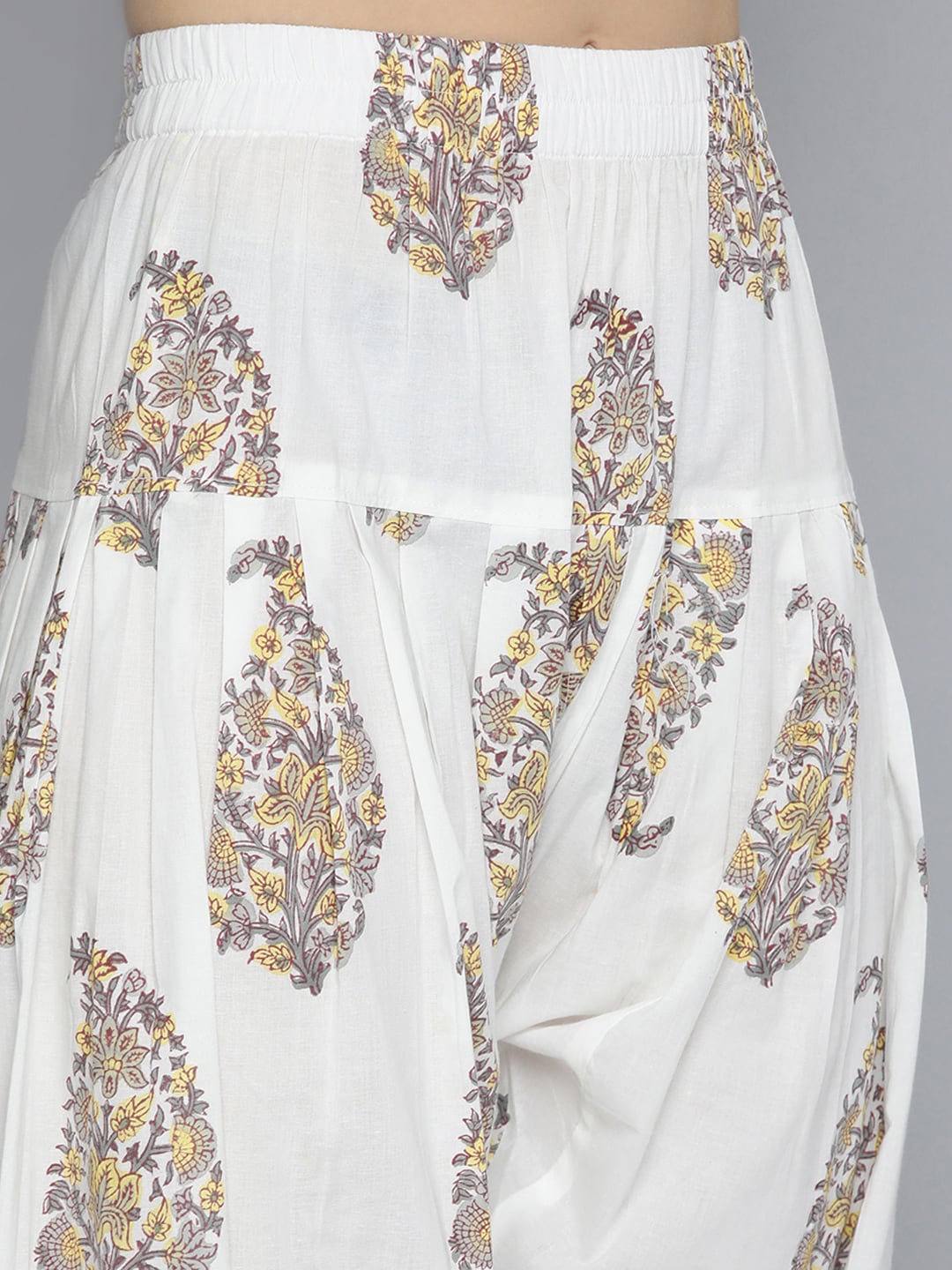 HERE&NOW Motifs Printed Regular Pure Cotton Kurta with Salwar & With Dupatta | Grocsy