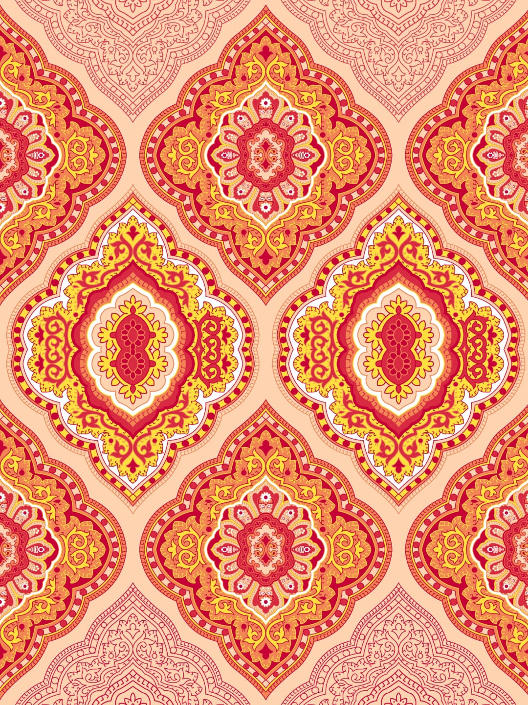 Dreamscape Pink Ethnic Motifs 144 TC Cotton 1 Queen Bedsheet with 2 Pillow Covers | Grocsy