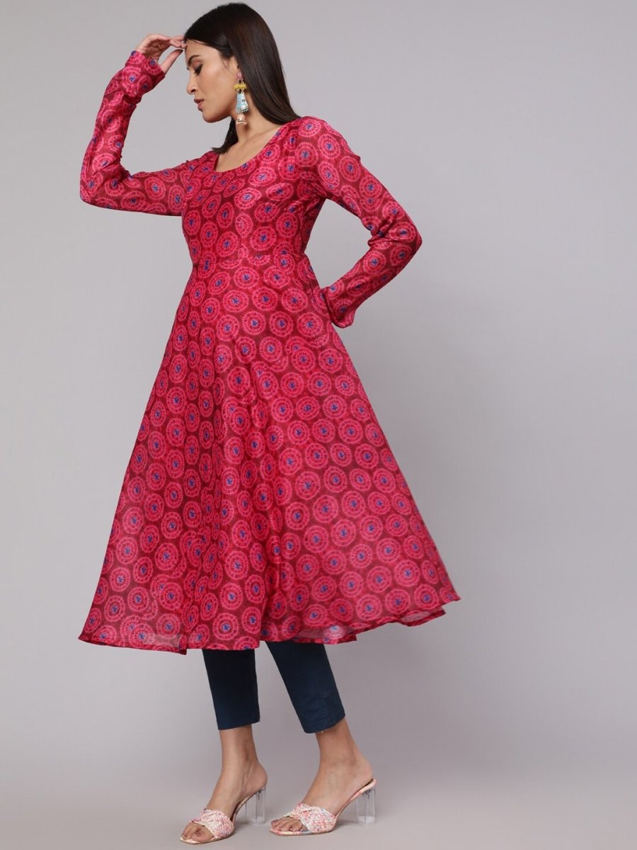 Aks Tie & Dyed Anarkali Kurta | Grocsy