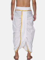 Sethukrishna Men White Solid Readymade Cotton Dhoti | Grocsy