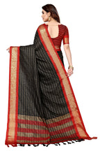 Vamika Weaving Black Cotton Silk Saree | Grocsy