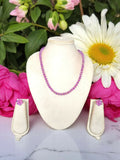 Inhanns Crystal Bloom – Single Line Necklace + Studs - Glossy Purple | Grocsy