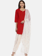 Souchii White & Gold Printed Dupatta | Grocsy