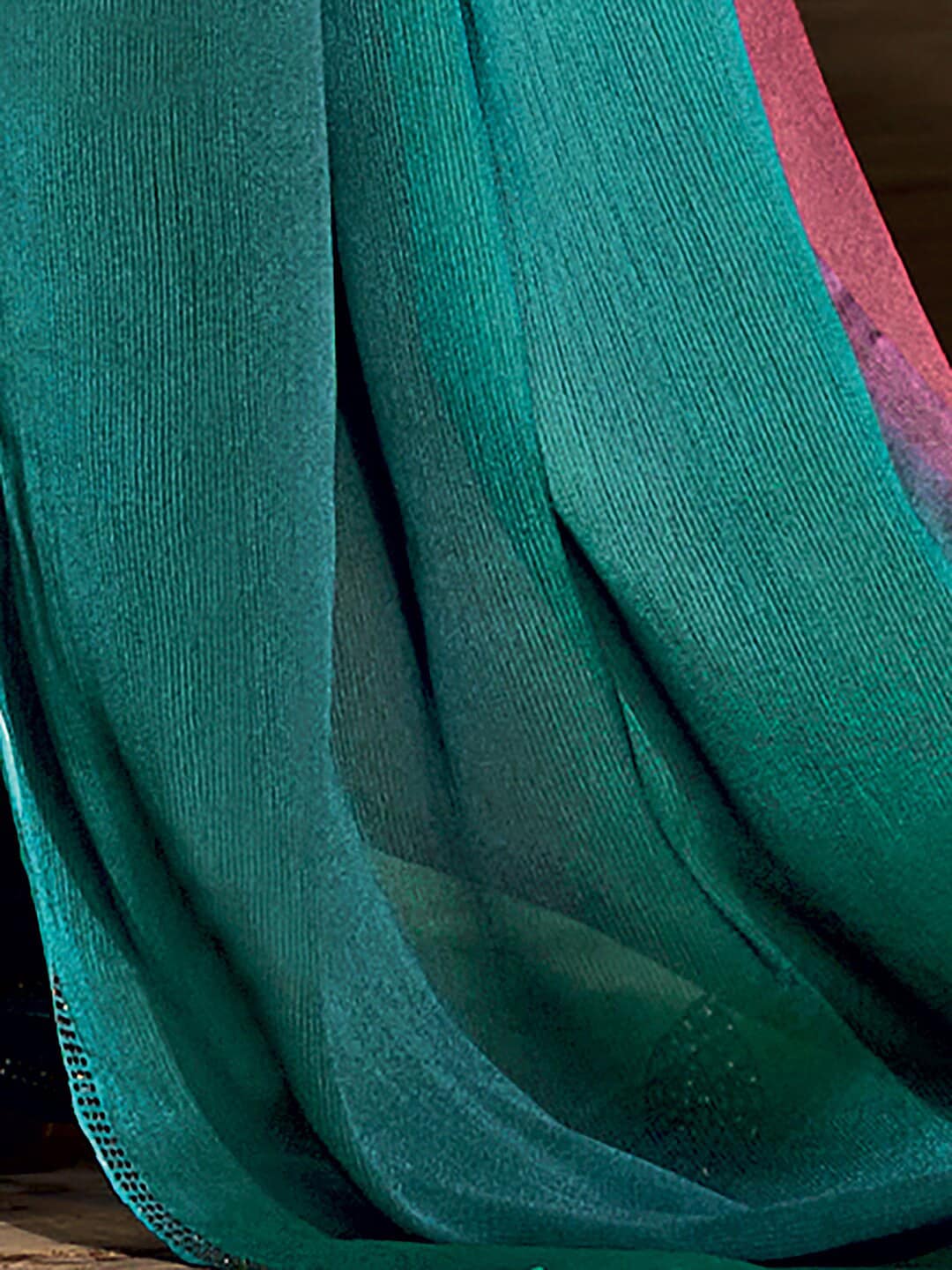 Saree Mall Mauve & Turquoise Blue Ombre Embellished Sarees | Grocsy