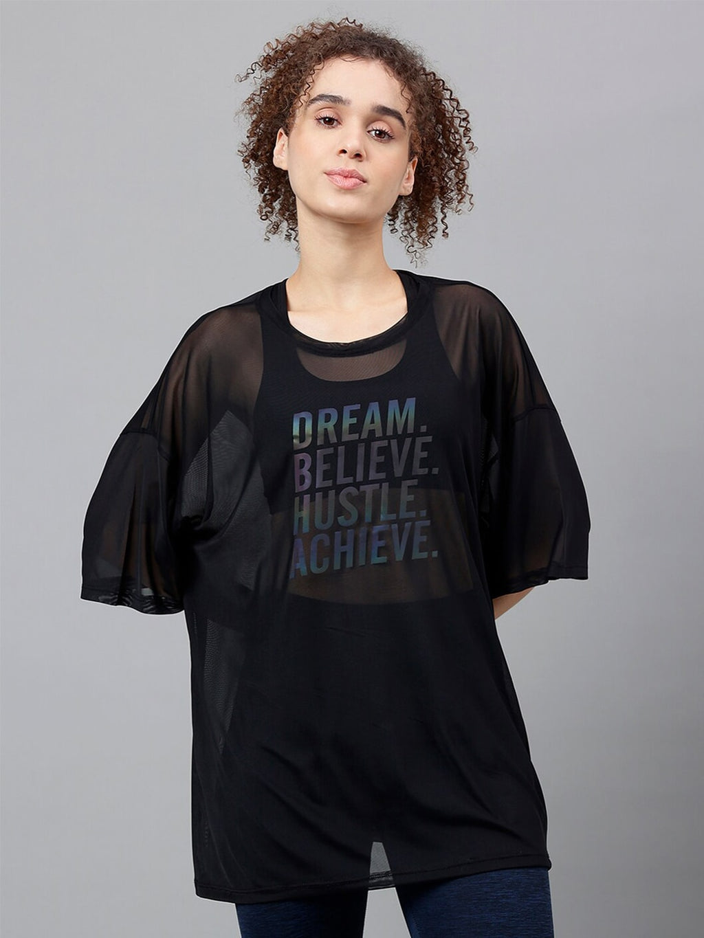 MKH Dri-FIT Typography Printed Drop Shoulder Sleeves Relaxed Fit Sports T-shirt | Grocsy
