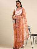 kasee Floral Embroidered Net Saree | Grocsy