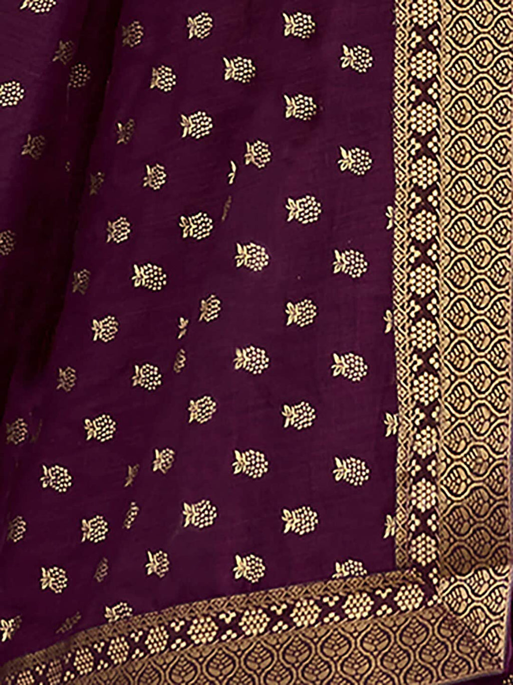 Saree Mall Purple & Gold-Toned Ethnic Motifs Printed Zari Sarees | Grocsy
