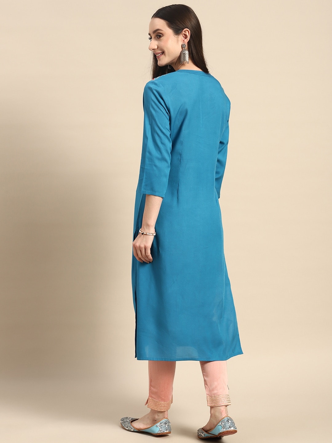 Sangria Women Tassel Detail Straight Kurta with Pocket | Grocsy