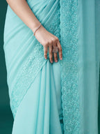 kasee Ethnic Motifs Embroidered Embellished Saree | Grocsy