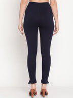 TAG 7 Set Of 2 Yellow & Navy Blue Solid Leggings | Grocsy
