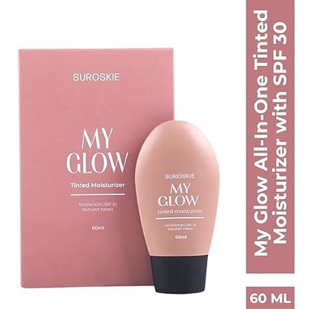 Suroskie My Glow Tinted Moisturizer, 60ml, Medium Shade, SPF 30, With Niacinamide and Natural Extracts | Grocsy