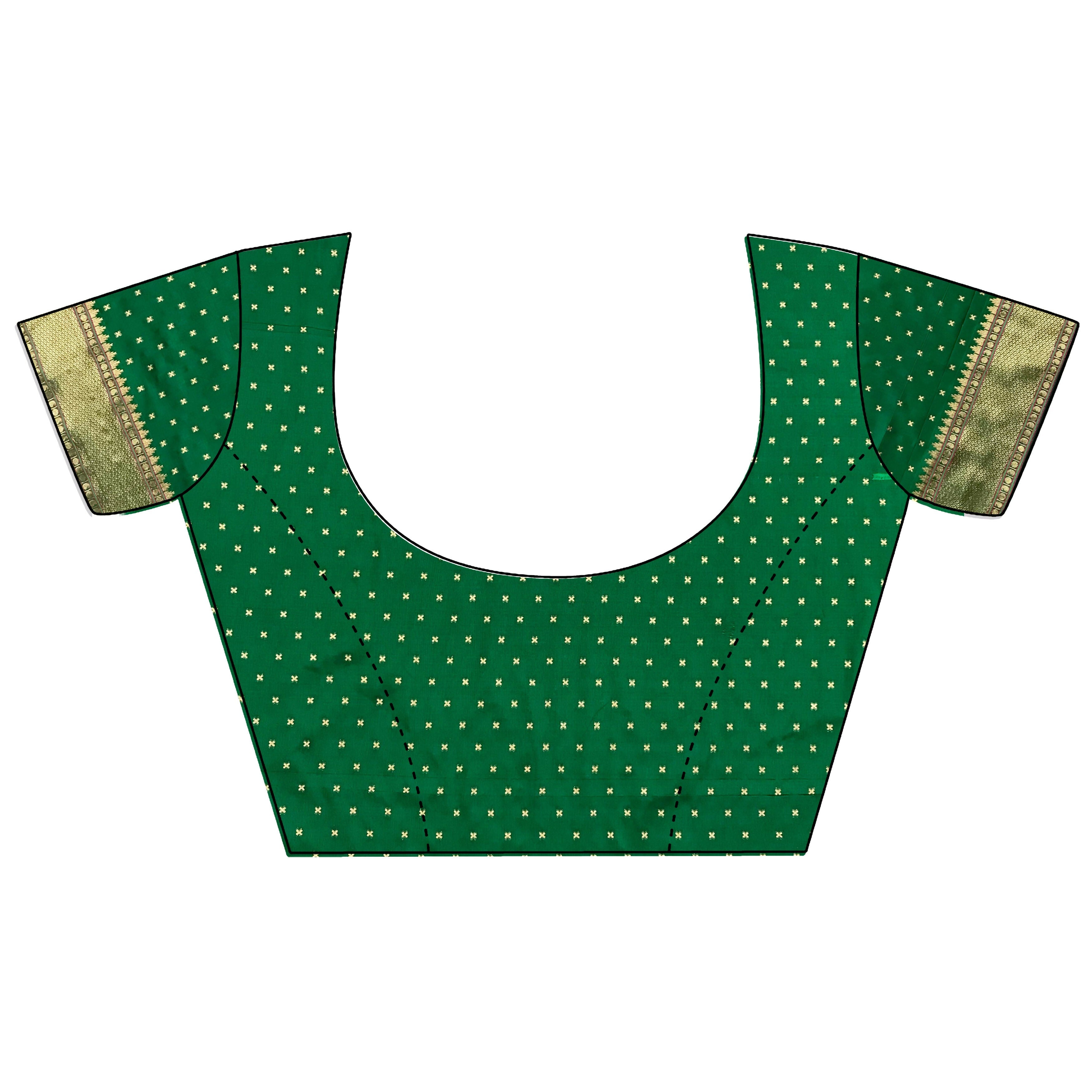 Joban Fashion Green Butti Woven Soft Lichi Silk Paithani Saree | Grocsy