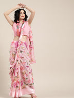 Saree Mall Pink Printed Saree | Grocsy
