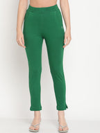 TAG 7 Women Set of 2 Maroon & Green Ankle Length Leggings | Grocsy
