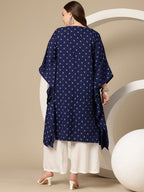 Sztori Plus Size Floral Printed Flared Sleeves Floral Kaftan Kurta | Grocsy