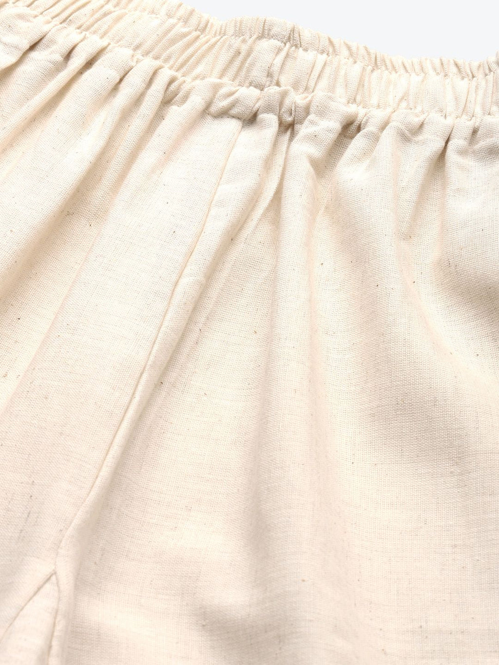 TAG 7 Women Off-White Solid Hem Design Straight Palazzos | Grocsy