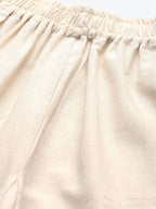TAG 7 Women Off-White Solid Hem Design Straight Palazzos | Grocsy
