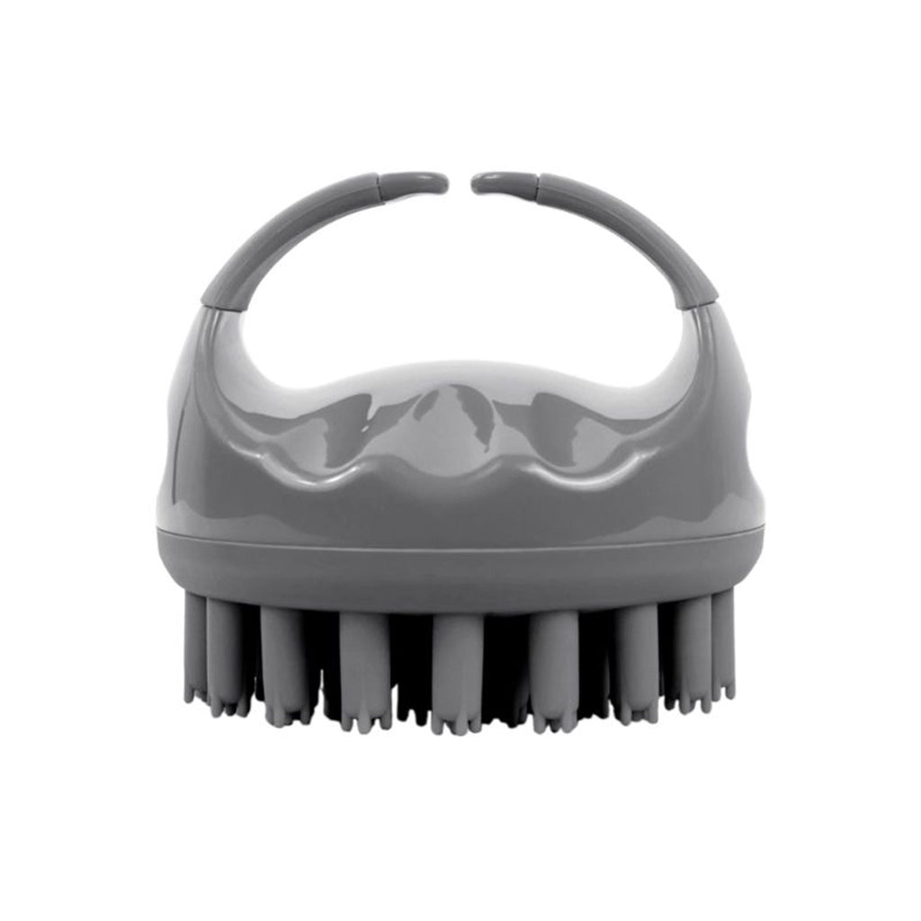 Scalppie Pro Silicon Hair Scalp Massager & Shampoo Brush Scrub - Hair Growth & Anti Dandruff - Grey | Grocsy