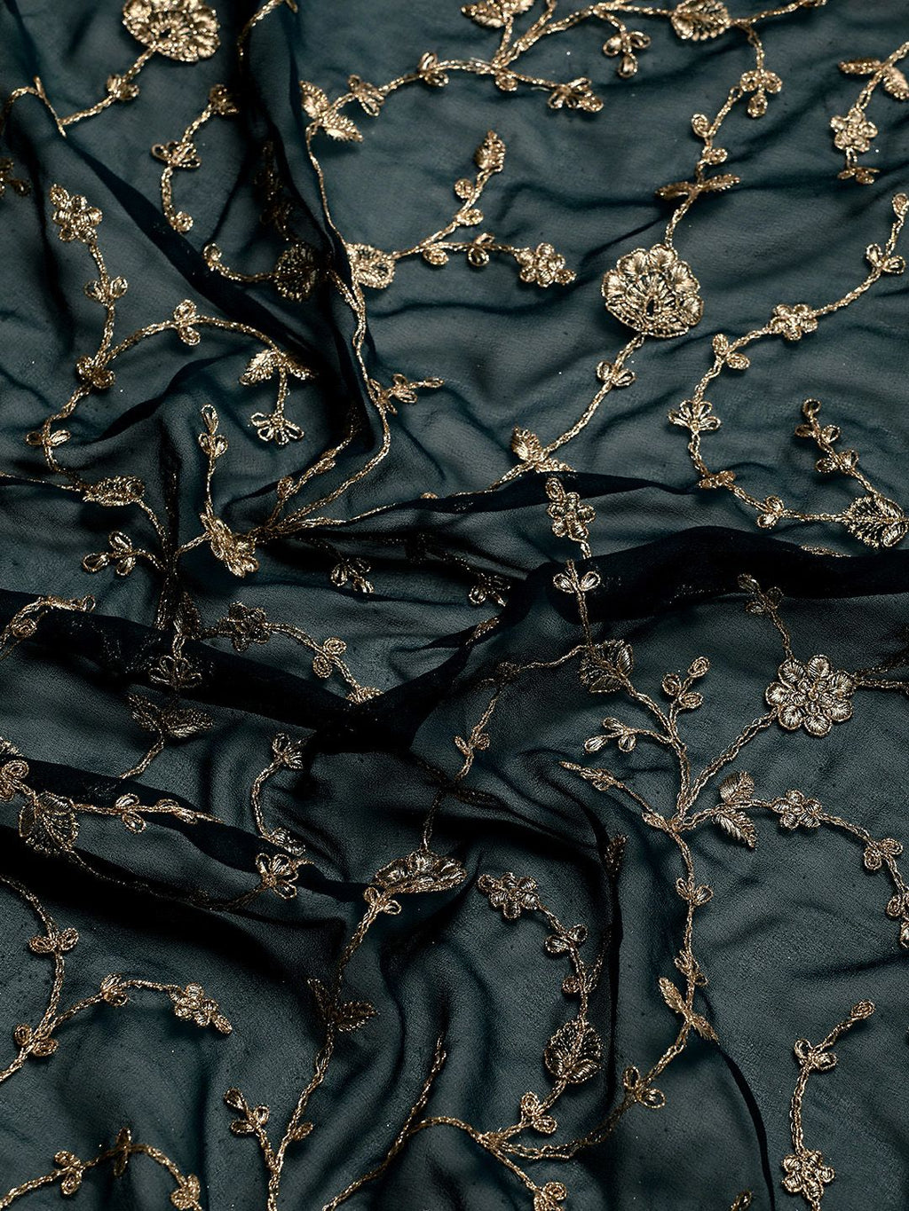 kasee Floral Zari Pure Georgette Saree | Grocsy