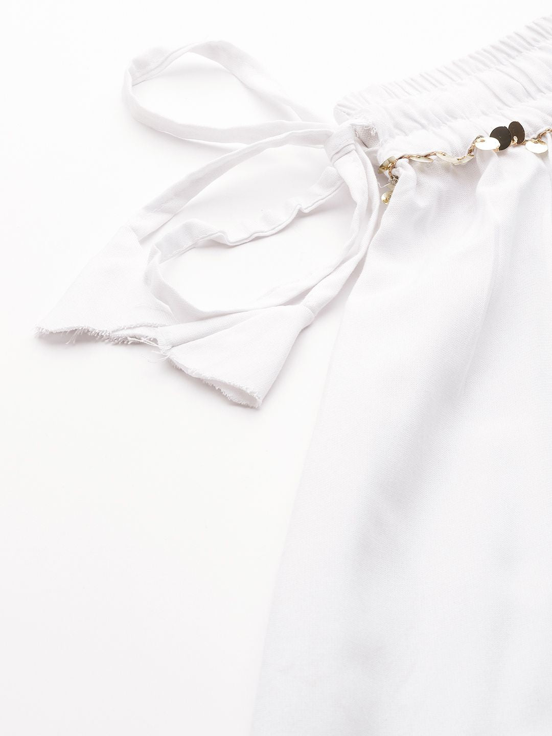 TAG 7 Women White Solid Flared Palazzos | Grocsy