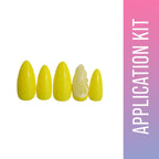 SOEZI Lemon Zest Reusable Press On Nails - Application Kit | Grocsy