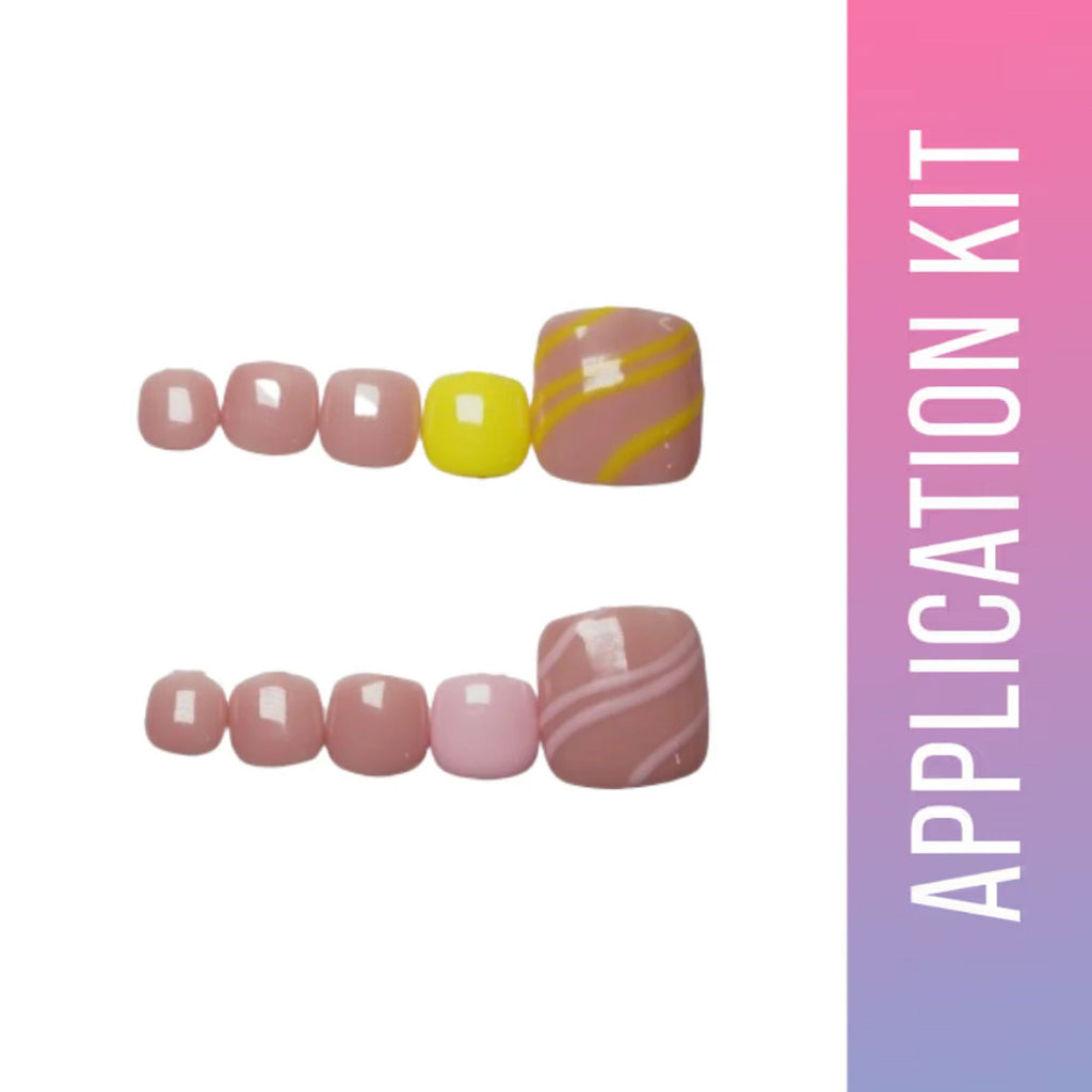 SOEZI Sunkissed Sunburn Toezi Reusable Press On Nails - Application Kit | Grocsy