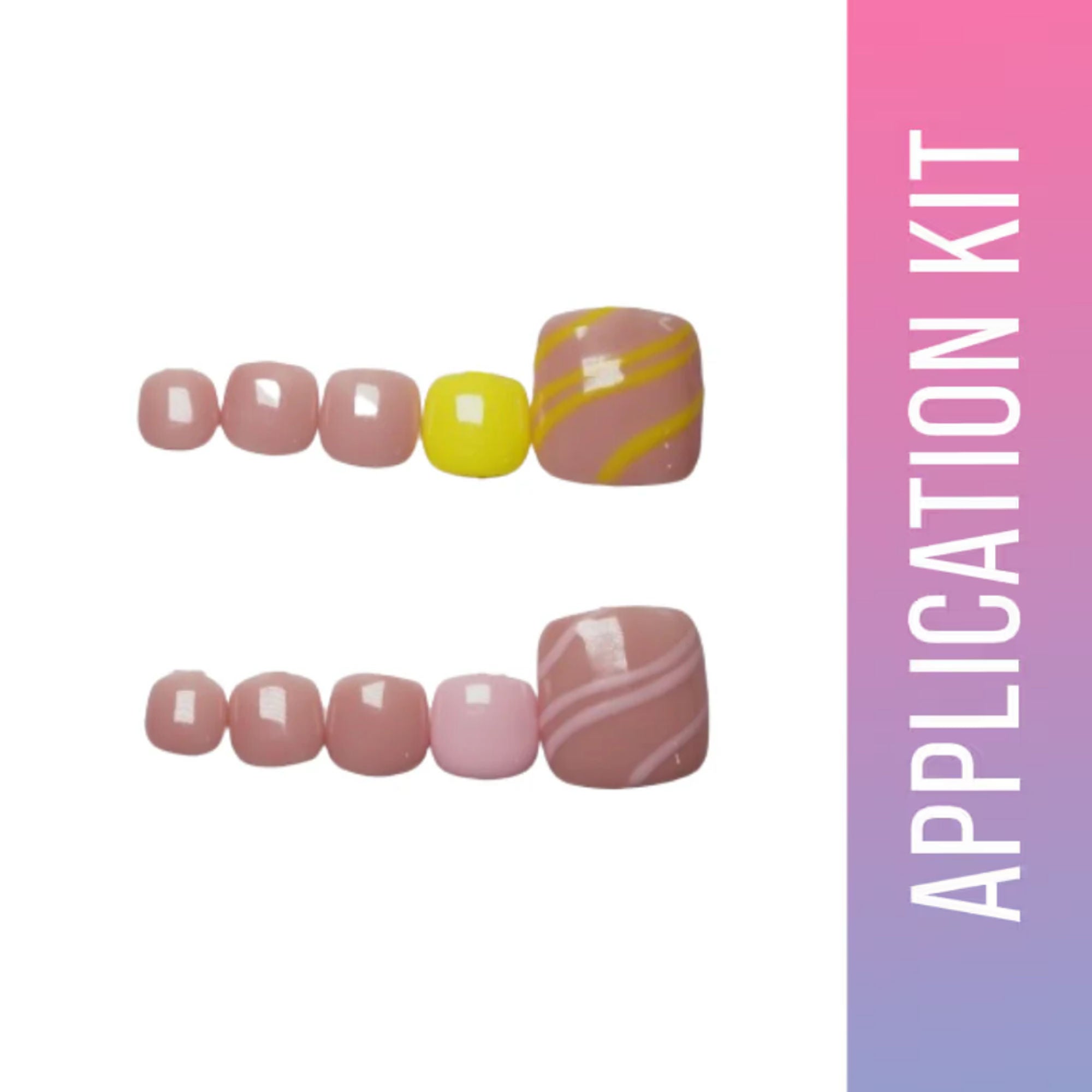 SOEZI Sunkissed Sunburn Toezi Reusable Press On Nails - Application Kit | Grocsy