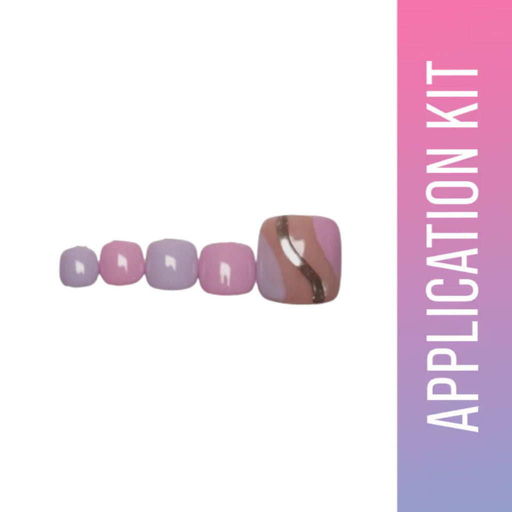 SOEZI Lilac Serenity Toezi Reusable Press On Nails - Application Kit | Grocsy