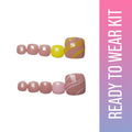 SOEZI Sunkissed Sunburn Toezi Reusable Press On Nails - Ready To Wear Kit | Grocsy