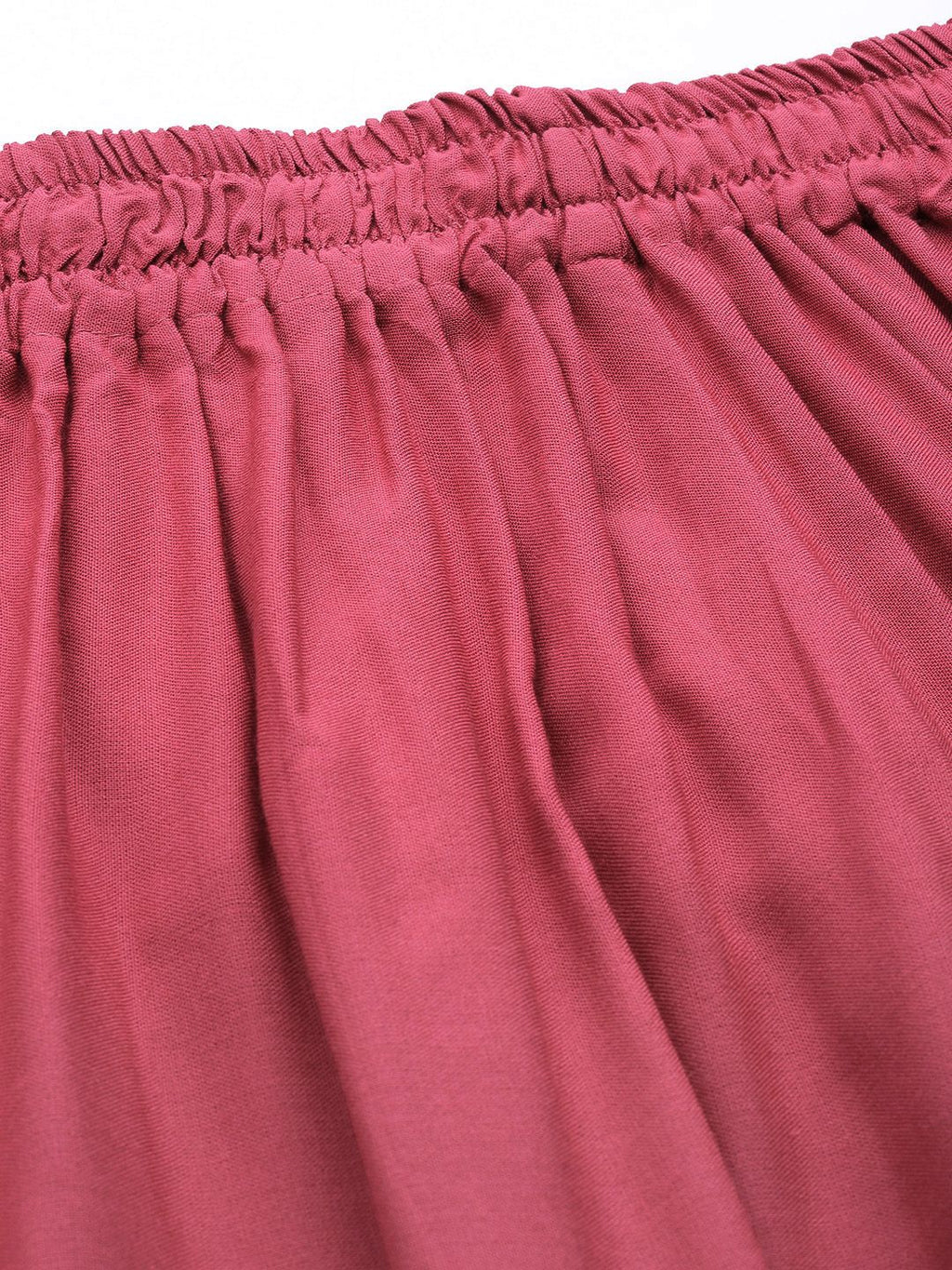 TAG 7 Women Pink Solid Wide Leg Palazzos | Grocsy
