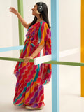 Tikhi Imli Leheriya Gotta Patti Saree | Grocsy