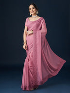 kasee Embroidered Beads and Stones Border Saree | Grocsy