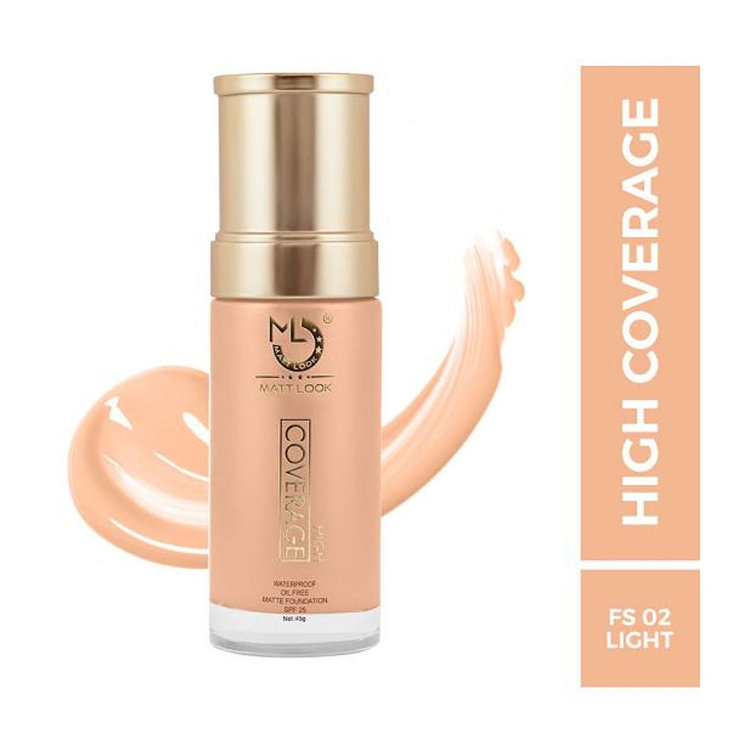 Matt Look High Coverage Waterproof Oil Free Matte SPF 25 Foundation - Light | Grocsy