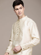 House of Pataudi Ethnic Motifs Yoke Design Sequinned Jashn Kurta | Grocsy