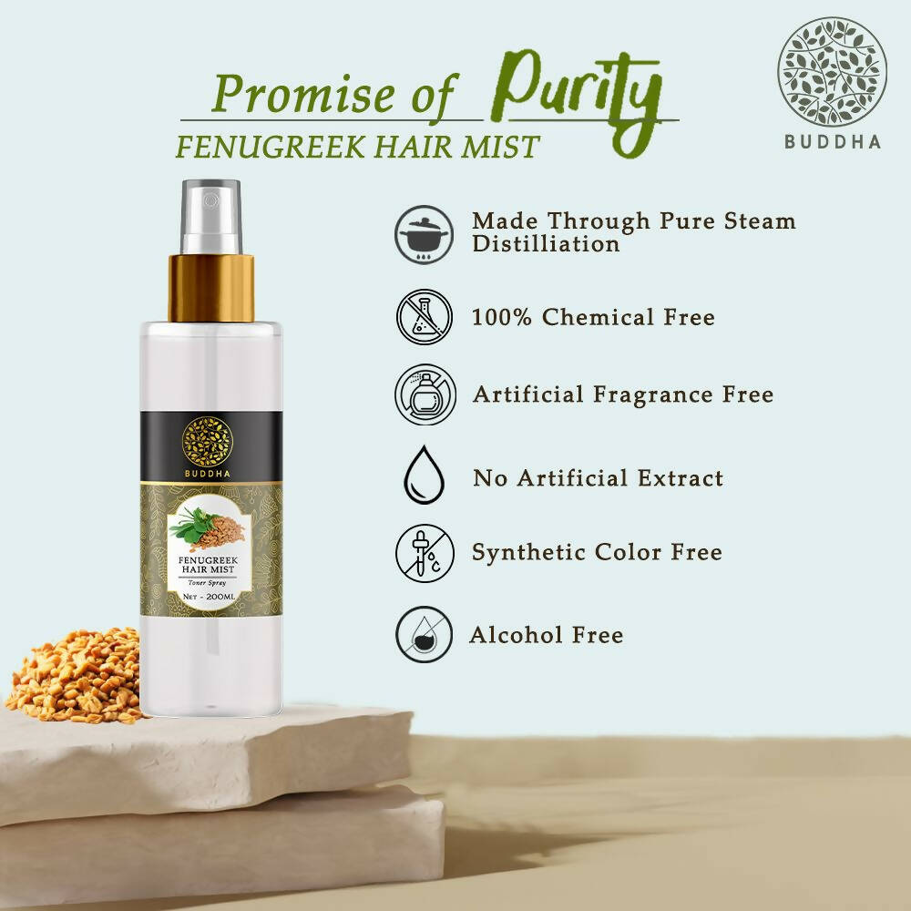 Buddha Natural Fenugreek Hair Vitalizer Spray Mist- Hair Thinning & Greying Hair Mist | Grocsy
