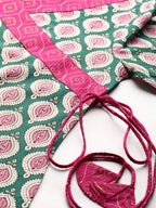 Sangria Women Ethnic Motifs Printed Angrakha Kurta | Grocsy