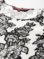 Sangria Floral Print Flutter Sleeves Kurta | Grocsy