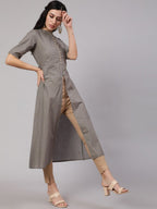 Aks Ethnic Motifs Printed High Slit Fusion Kurta | Grocsy