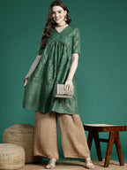 Sangria Ethnic Motifs Print Gotta Patti Pure Cotton Anarkali Kurta | Grocsy