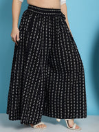 TAG 7 Women Floral Printed Flared Pure Cotton Palazzos | Grocsy