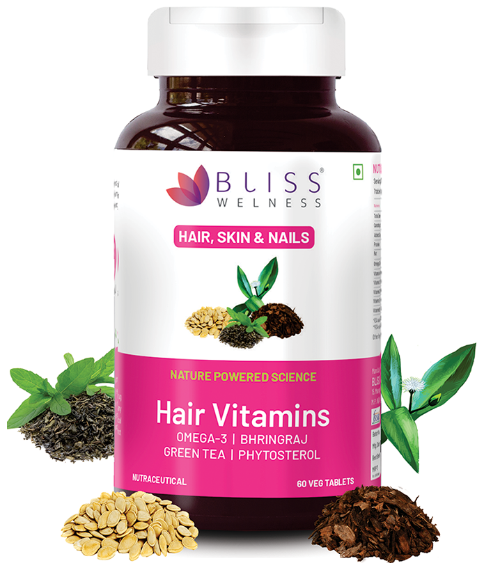 Bliss Welness Hair Vitamins Veg Tablet | Grocsy
