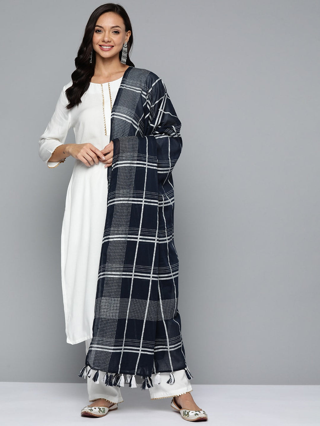 HERE&NOW Gotta Patti Kurta with Palazzos & With Dupatta | Grocsy