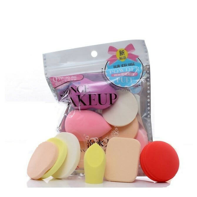 Favon Keli Pack of 6 Different Shaped Makeup Puffs and Sponges for Multiuse | Grocsy